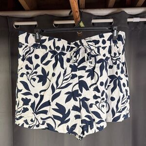 Time and Tru Navy Floral High Waist Shorts